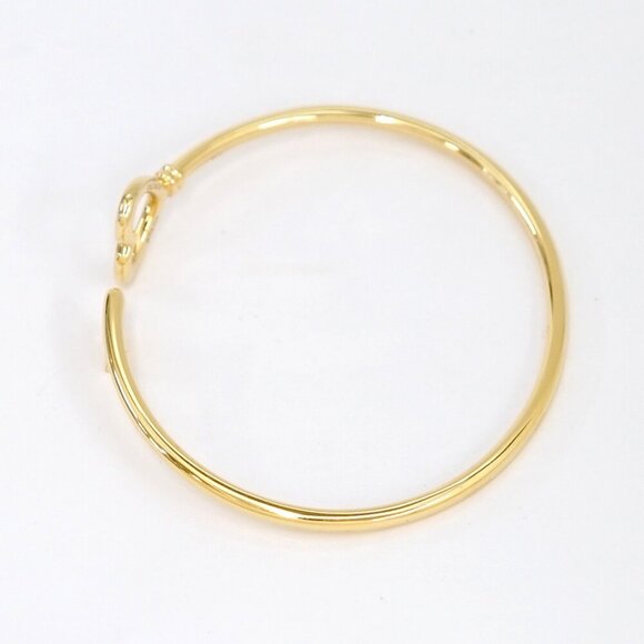Tiffany & Co. Open Heart Key Bangle Bracelet 5.5" 18k Yellow Gold 750 Auth - Picture 6 of 6